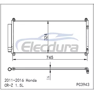 80110TM8A01 Honda Da Insight 2010-2013 1.3LA/C Condenseur