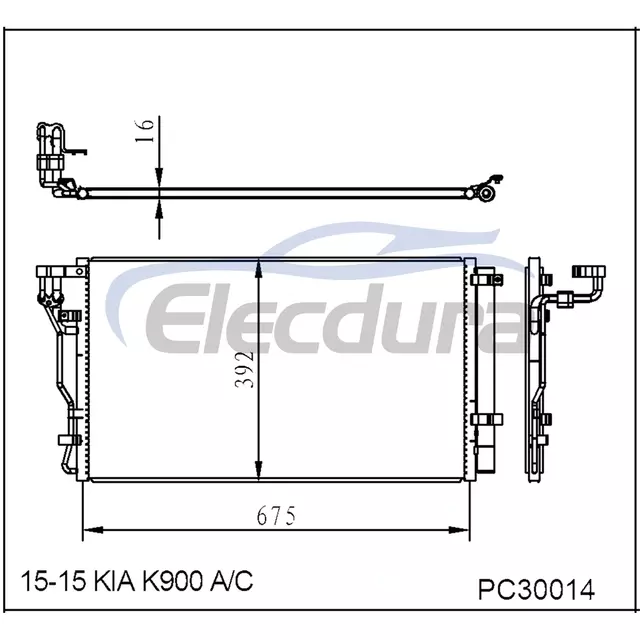 976063T000 Kia K900 2015-2016 Klima Kondenser Komplesi