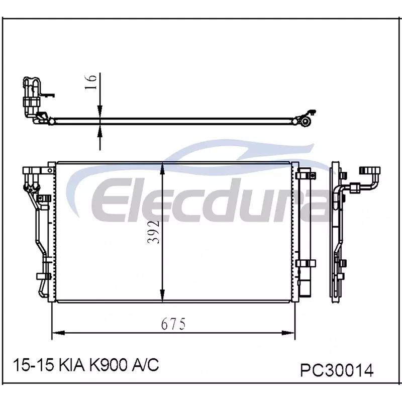 976063T000 Kia K900 2015-2016 Klima Kondenser Komplesi