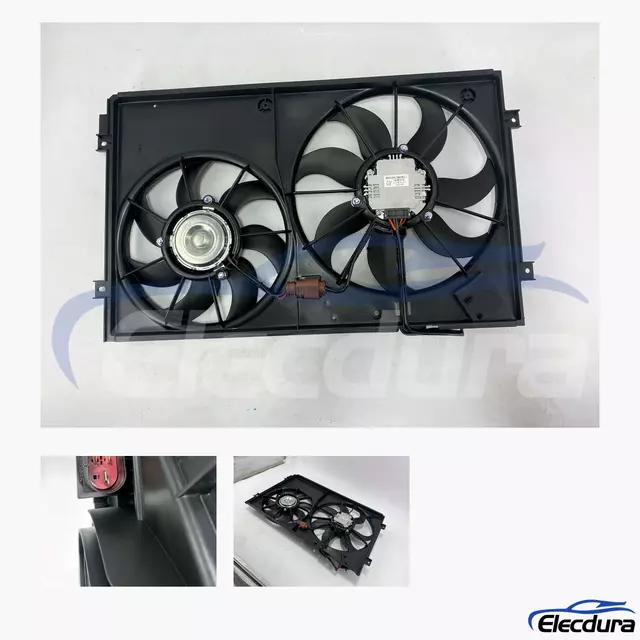 Volkswagen Golf, Jetta, GTI, CC, Eos, Passat, Tiguan, Conjunto de ventilador de refrigera&ccedil;&atilde;o do radiador Beetle 1K0121207BB para...