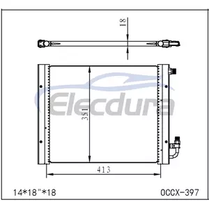 Condensador universal de aire acondicionado de 14' &times; 18' pulgadas con n&uacute;cleo de 18 mm