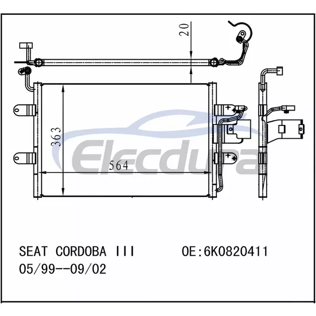 6K0820411 SEAT Cordoba III 2002+ Condensator A/C