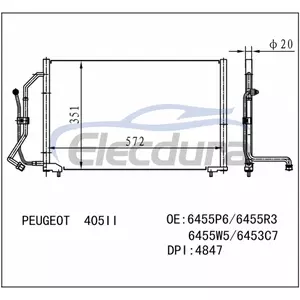 6455.R3 Peugeot 405 1989-1992 Kondensor AC
