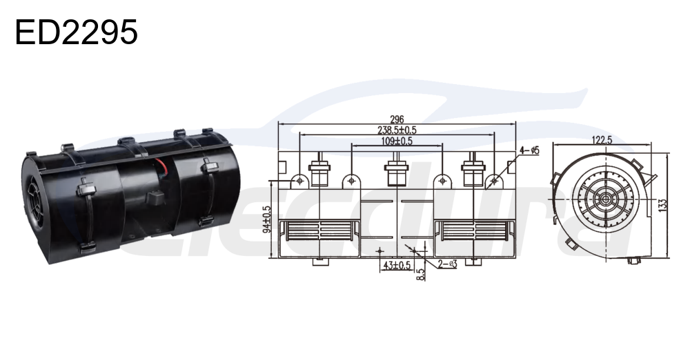 Motor soprador 27V 270W HVAC para HOWO, fluxo de ar de 800m&sup3;/h
