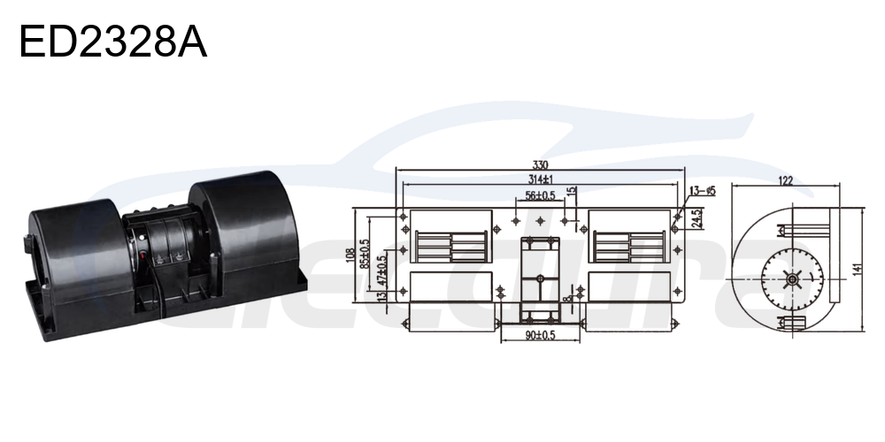 Conjunto de motor soprador 27V 220W HVAC , fluxo de ar de 700m&sup3;/h