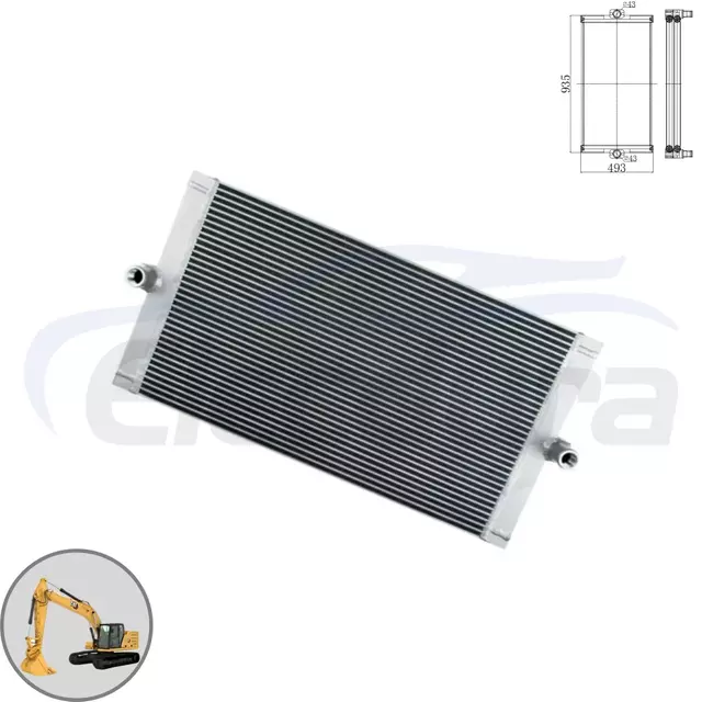 도매 공급업체 및 대량 주문 유통업체를 위한 Caterpillar E320C 유압 오일 쿨러 265-3563 코어 뷰.