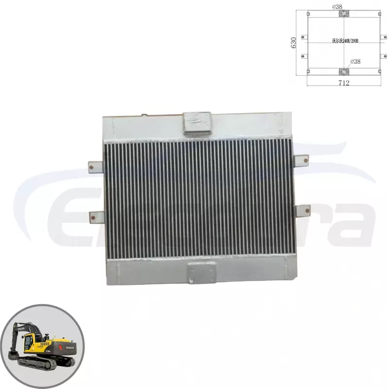 Răcitor de ulei Volvo EC290B pentru sarcini grele 14538609 Furnizor en-gros - Răcitor hidraulic premium B2B aftermarket pentru excavatoare EC240B EC240C EC290C cu prețuri competitive