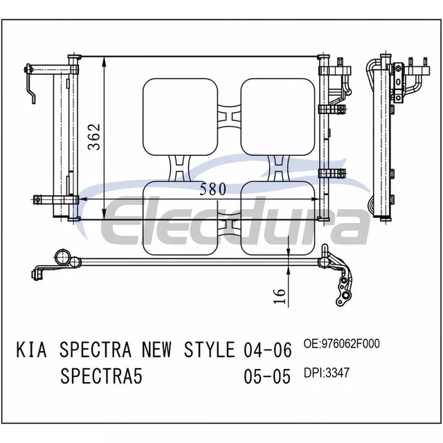 976062F000 Kia Spectra 2004-2006 Klima Kondansat&ouml;r&uuml;