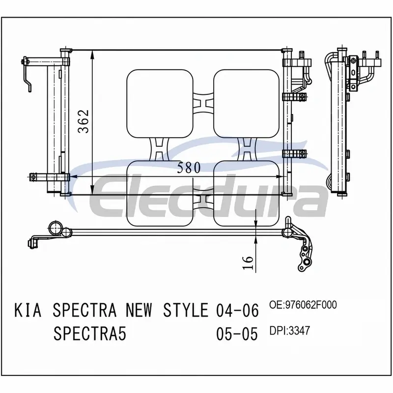 976062F000 Kia Spectra 2004-2006 Kondensor A/C