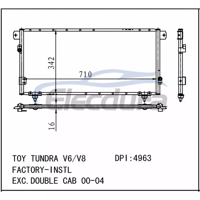 conjunto do condensador da tundra 2000-2004 V6/V8 A/C de 884600C020 Toyota