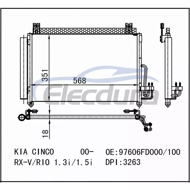 97606-FD000 Skraplacz klimatyzacji Kia Cinco 2000+