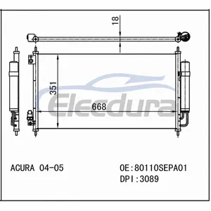 80110SEPA01 Honda Acu Tl 2004-2008 Condensatore A/C