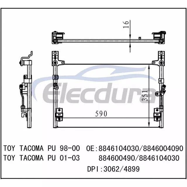 8846104030 Toyota Tacoma Pu 1998-2000 Конденсатор кондиционера