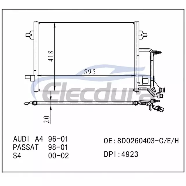 8D0260403-C Audi A4 1996-2001 A/C kondenz&aacute;tor