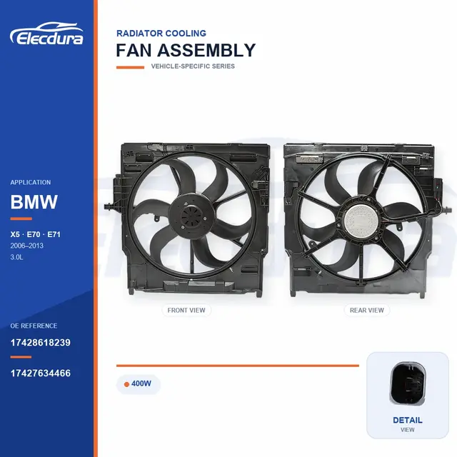 Radyat&ouml;r soğutma fanı grubu i&ccedil;in BMW E70 / E71 400W 17428618239 Toplu Tedarik