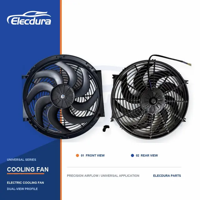 Universeel Radiateurkoelventilator 14 inch gebogen mes 80W groothandel