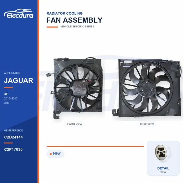 Conjunto da ventoinha de arrefecimento do radiador para Jaguar XF / XJ-XJR 600W C2D24144 Fornecimento a granel