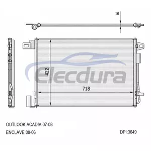 25975431 Saturn Outlook Acadia 2007-2008 A/C Condenser 16mm Core