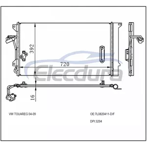7L0820411D Volkswagen Touareg 2004-2009 Συμπυκνωτής A/C