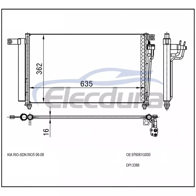 976061G000 Kia Rio-Rio5 2006-2008 kondenz&aacute;tor klimatizace