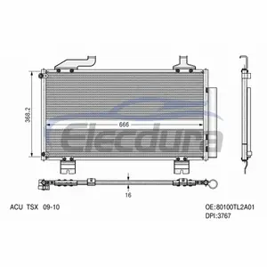 80100TL2A01 Acura TSX 2009–2014 Klimakondensator Montage