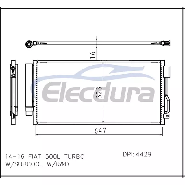 6820 2038AA Fiat 500l 2014-2016 Klimaanlagenkondensator