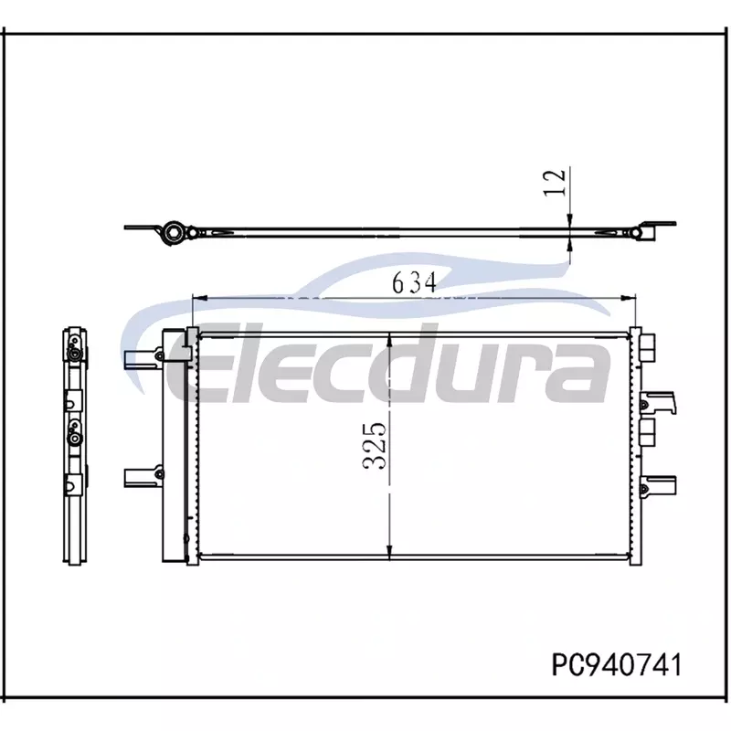 64509271205 MINI Cooper Countryman 2017-2021 คอนเดนเซอร์เครื่องปรับอากาศแกน 12 มม.