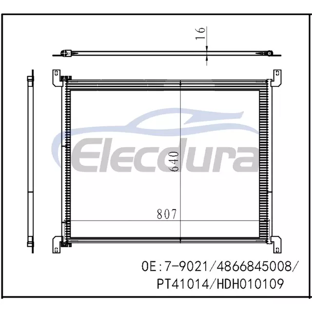 4866845008 Kenworth T2000 1996-2007 Condenseur de climatisation
