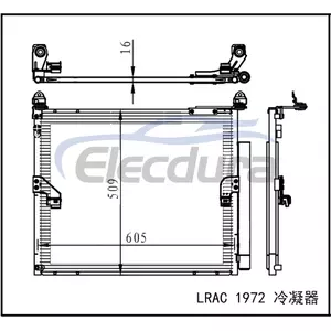 88460-60420 Toyota Land Cruiser Prado 150 2009+ Kondensor A/C Inti 16mm