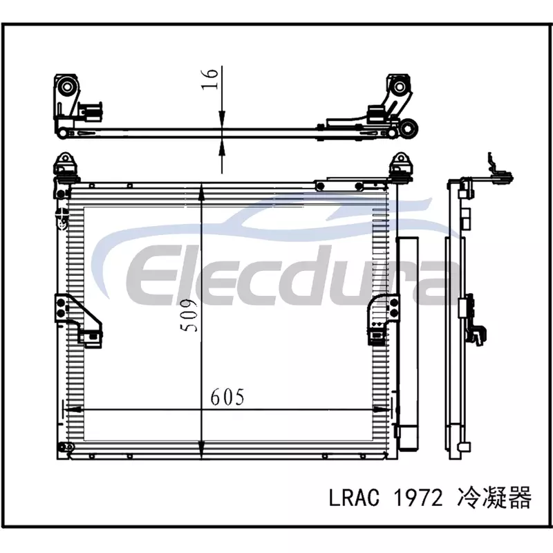 88460-60420 Toyota Land Cruiser Prado 150 2009+ A/C Condenser 16mm Core