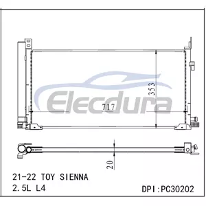 884A008010 Toyota Sienna 2021-2022 Конденсатор кондиционера в сборе
