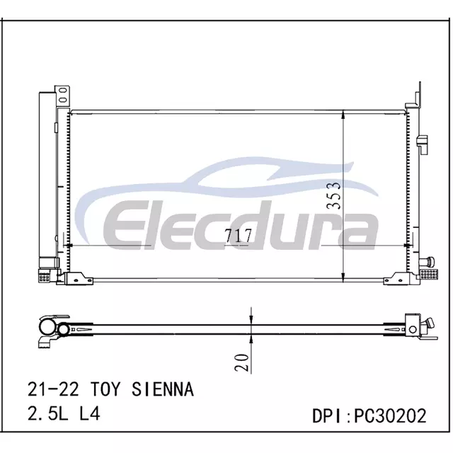 884A008010 Toyota Sienna 2021-2022 Συναρμολόγηση συμπυκνωτή A/C