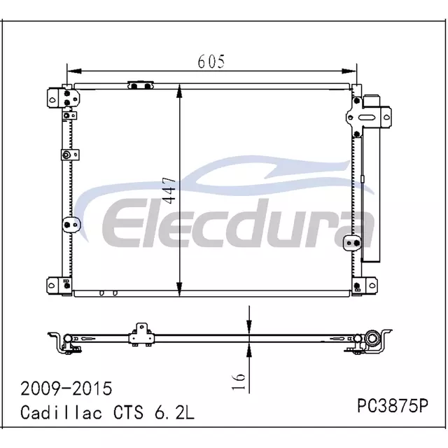 25876662 Cadillac CTS-V 2009-2015 Conjunto condensador A/C