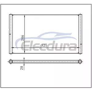Condensator A/C universal 525 &times; 286 &times; 20 mm
