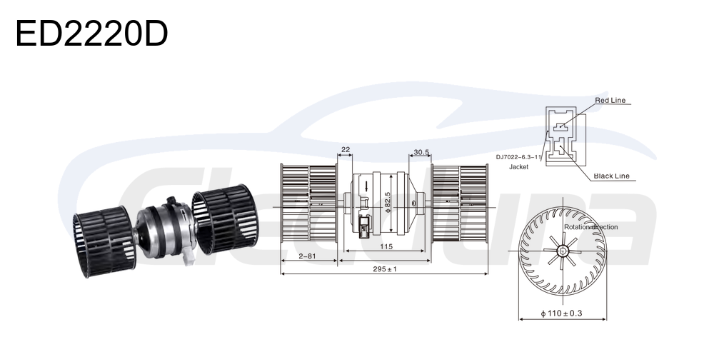 Motor soprador 27V 240W HVAC para modelos gerais: 220-8 / 210-8 / 230-8